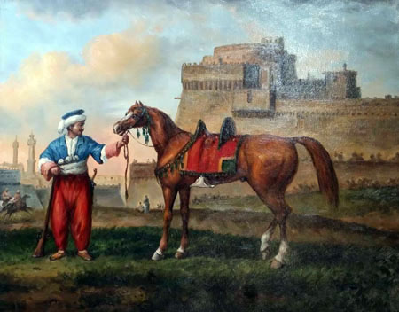 1379-T2 | 50cm x 61cm | homme et son cheval 